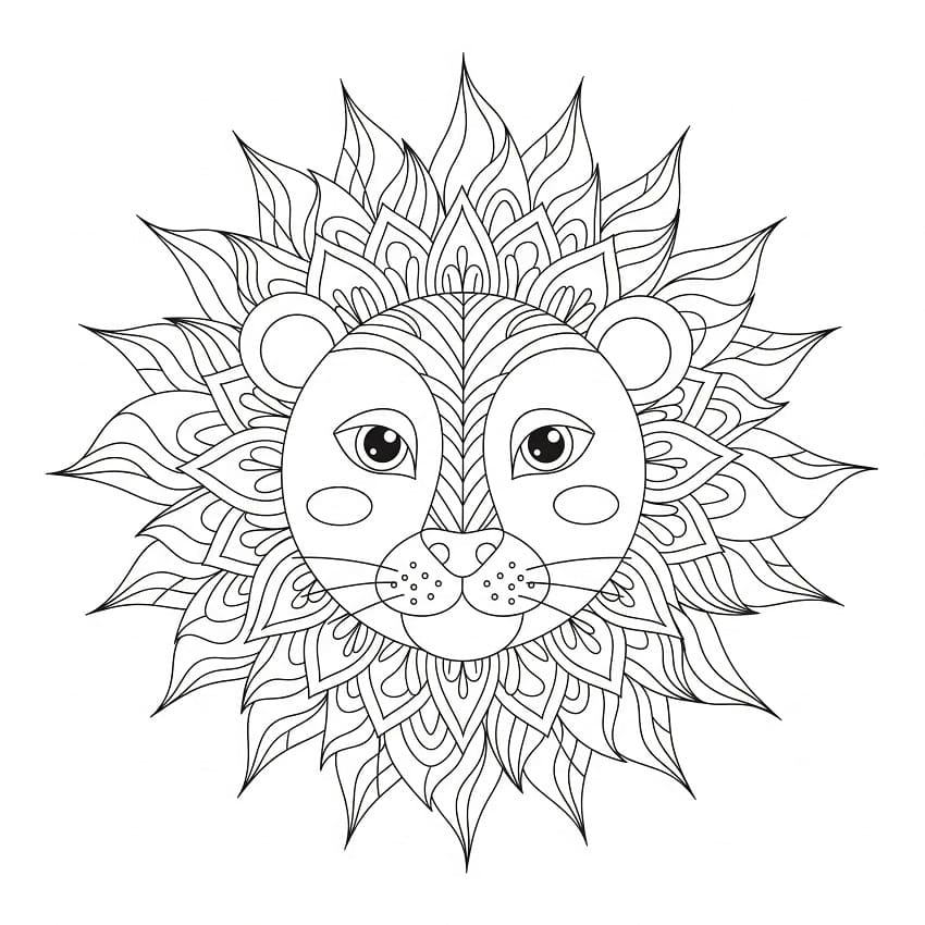 Mandalas Lion 13